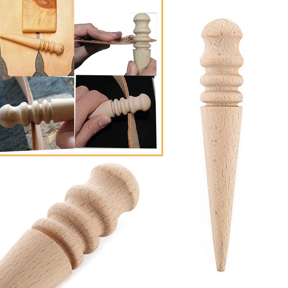 Lederkantenpolierstab Fräsen Leder Runder Holzstab Lederwerkzeuge