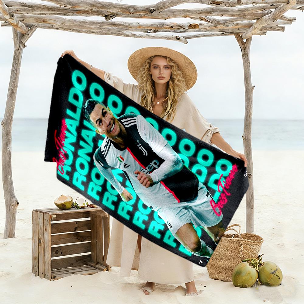 Ronaldo Cr7 Legend Beach Towel Super Soft Microfiber Quickdry Fabric Comfortable Lightweight