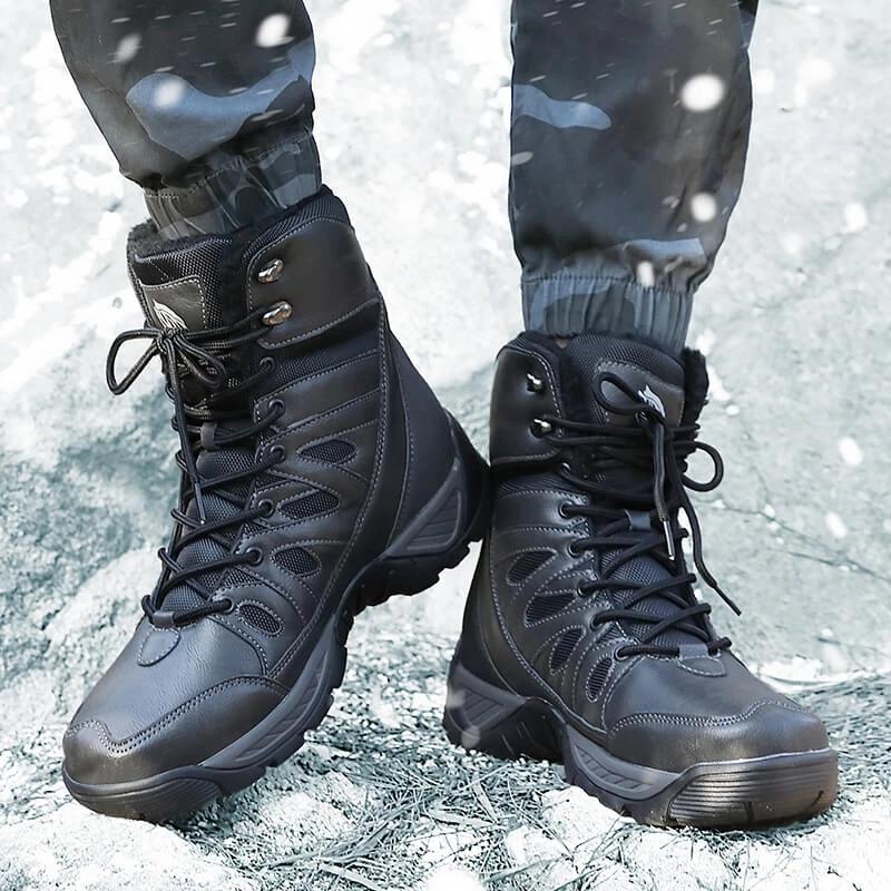 Marke Warme Plüsch Schneestiefel Hochschaft Wasserdicht Herrenstiefel Winter Wüstenstiefel Outdoor Rutschfest Stiefeletten Kampfstiefel