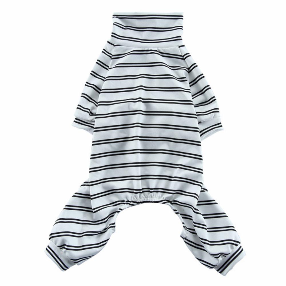 Dog summer thin striped breathable dog summer thin polyester elastic four-legged pet summer clothes