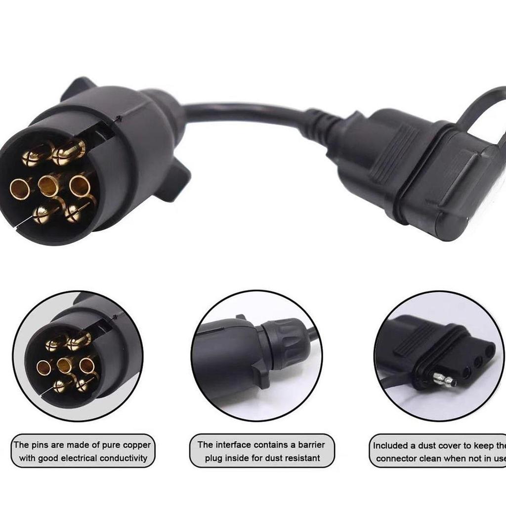 Trailer Connector European 7-Pin To American 4-Pin Without Brake Light Trailer Adapter Vehicle Tow Hitch Wire Plug for Vehicles