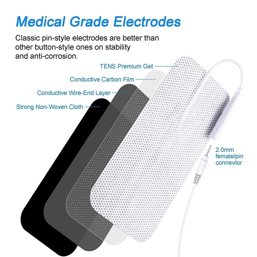 50/4Pcs Electrode Pads Physiotherapy Tens Conductive Gel EMS Electric  Muscle Stimulator Accessories Body Massager Patches Relax