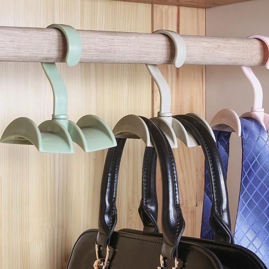 4Pcs Rotatable Closet Organizer Hangers Handbag Hanging Storage Holders Hooks