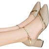 Border Trade High Heel Single Shoes Women's New Summer Baotou Hollow Thick Heel One-word Buckle High Heel Sandals Women