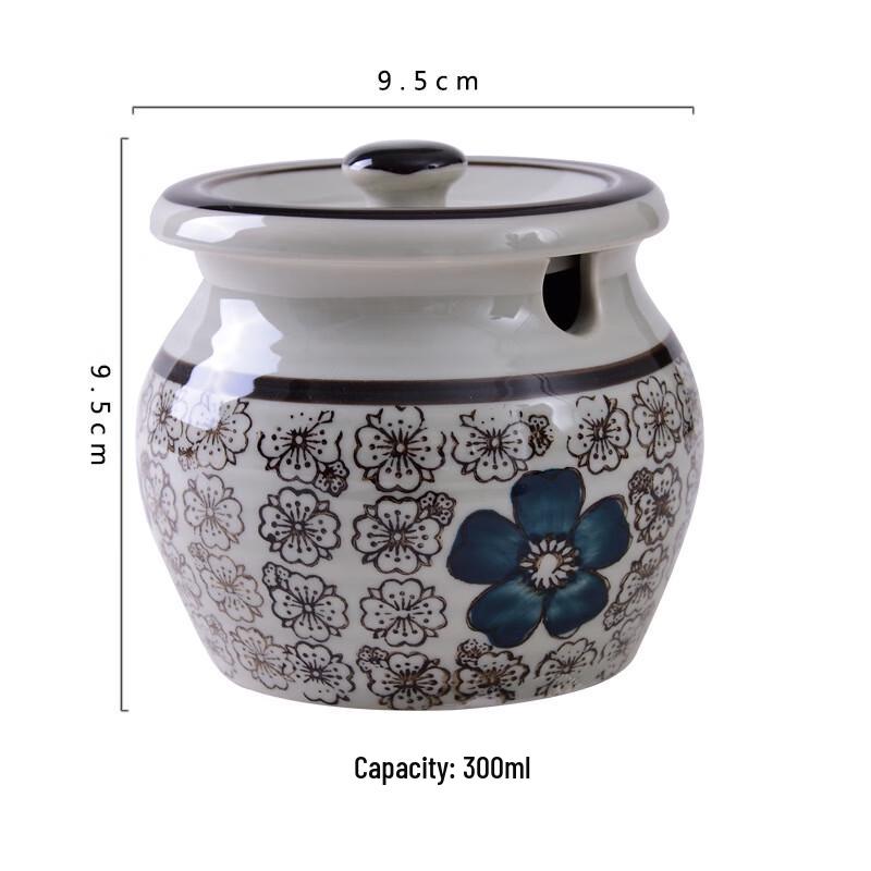 Japanese Style Hand-Painted Ceramic Seasoning Jar