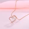 Stylish Rose Gold Heart-Shape Necklace Simple Clavicle Pendant Ornament Festival Birthday Gift