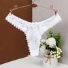 Breathable Bow Flower Lace Seamless Thong Transparent Mid Waist Underwear for Women Hollow Panties Mesh Lace Briefs Girl