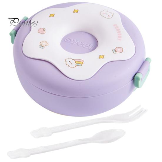 Roztomilá kreslená kobliha 1000 ml obědová krabička Bento nádoba pro mikrovlnnou troubu s přihrádkami Studentské potřeby