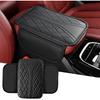 Upgraded Car Center Console Cover, Leather Auto Armrest Cover with 2 Storage Bags, Waterproof Center Console Protective Pad, Universal Cars Armrest