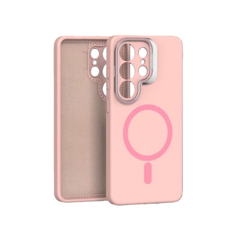 For Magsafe Liquid Silicone Case For Samsung Galaxy S26 S25 S24 S23 Ultra Edge Funda S25 Ultra Metal Lens Protect Magnetic Cover
