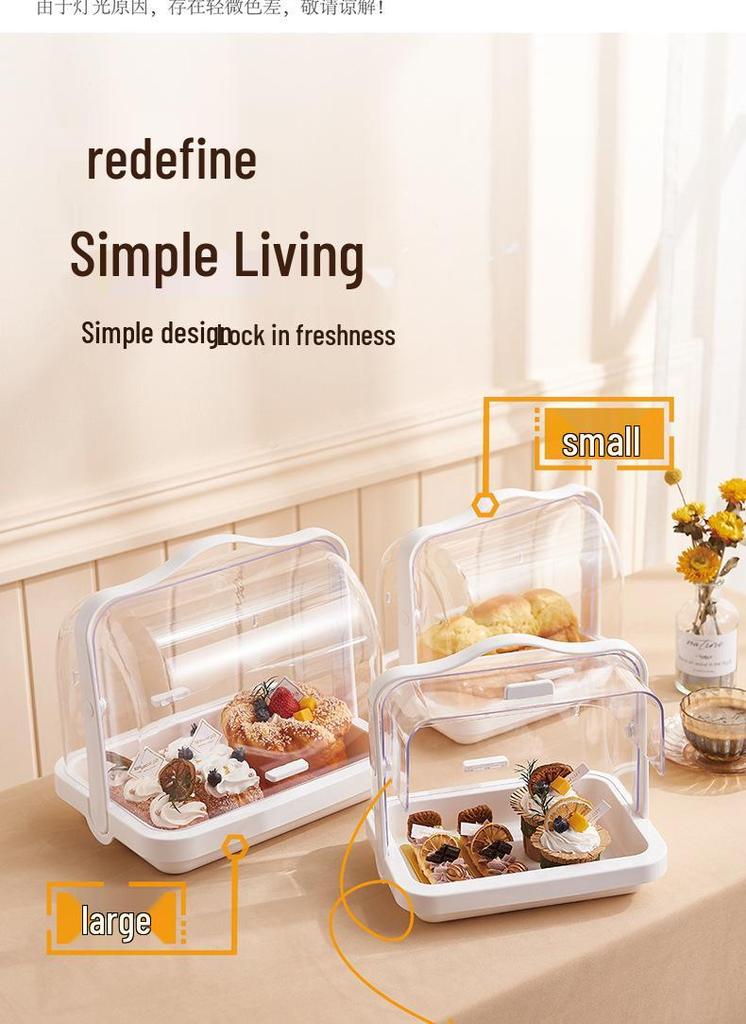 Transparent Dustproof Storage Box with Lid for Bread and Milk Bottles