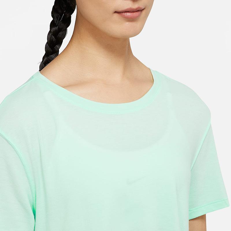 Nike Solid Color Loose Short Sleeve T-Shirt Women Tops Green DM7026-379