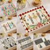Christmas Placemat Nutcracker Soldier Ballerina Vintage Hand-painted Argyle Border Xmas Holiday Decorative Table Mats Festive