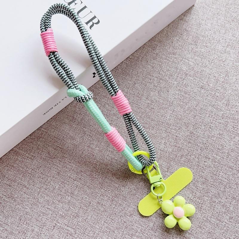 

Y2k Korea Ctue Flower Candy Color Phone Lanyard Simplicity Short Phone Strap Pearl Style Phone Chain Bracelet Phone Accessories