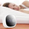 Household Multi Functional LED Alarm Clock Desktop Makeup Mirror Surface Digital Mute Clock for Bedroom(White )
