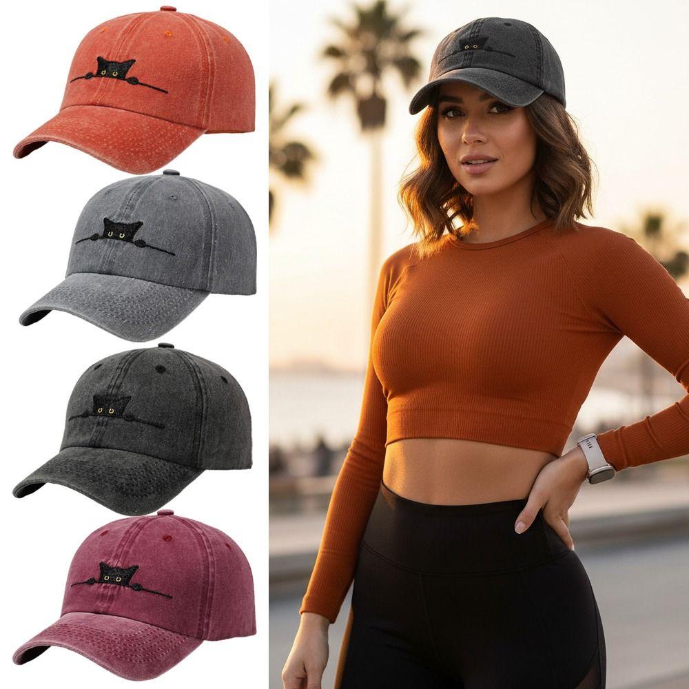 Washed Cotton Peaked Cap Visor Baseball Hats Retro Casquette For Man Women