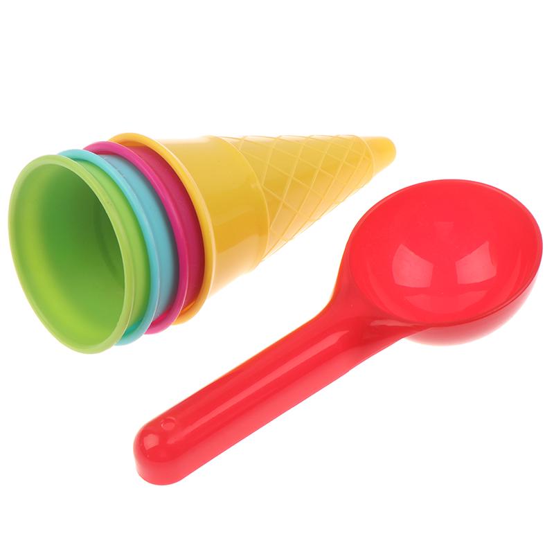 5 Pcs/Lot Cute Ice Cream Cone Scoop Sets Beach Toys Sand Kids Children