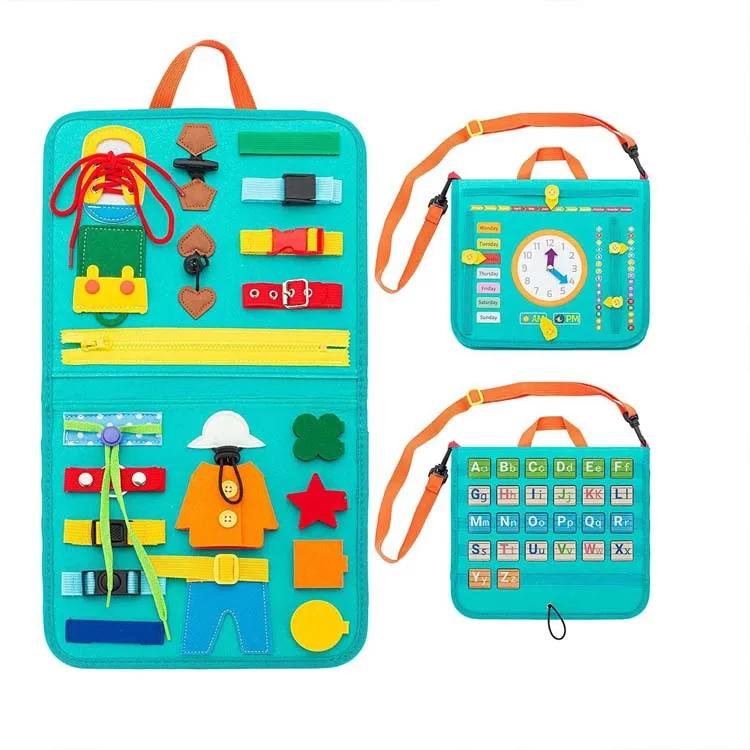 Placă Senzorială Busy Board Montessori Jucării de Învățare Pentru Copii Mici Jucărie Senzorială Pliabilă Placă de Activități pentru Copii Mici-Educațional Învață