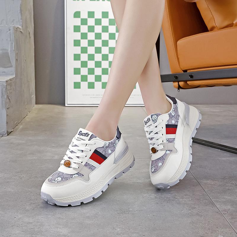 Spring new student versatile Forrest Gump shoes female cartoon ugly cute college wind board shoes platform heightening casual shoes