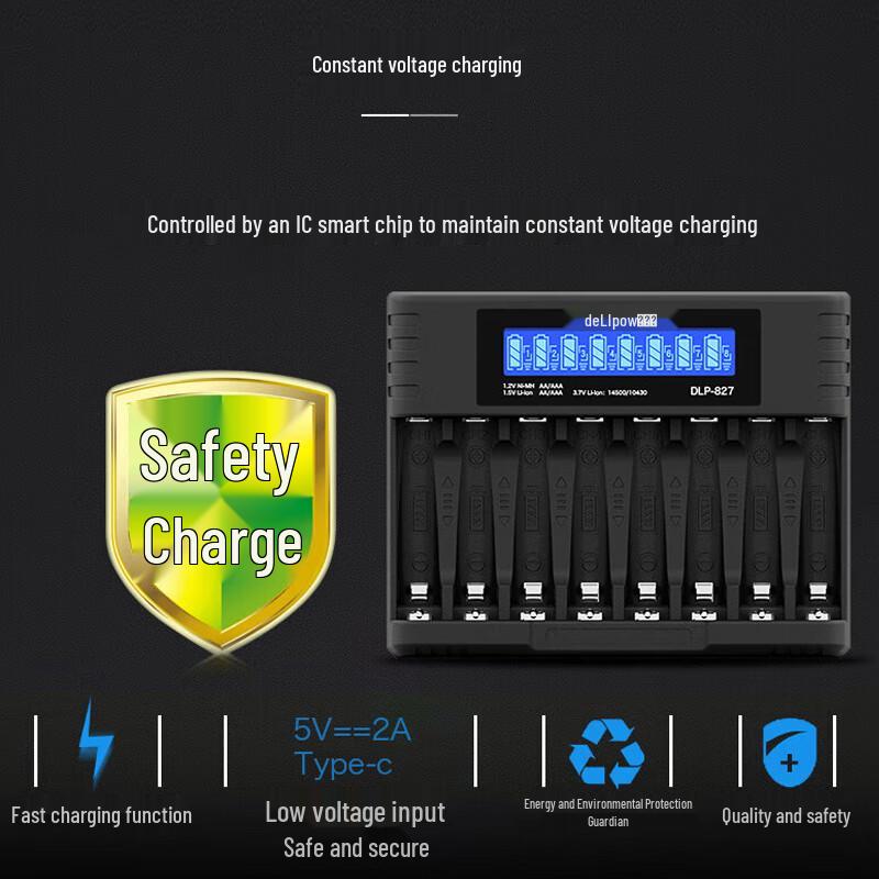 Delipow AA/AAA Lithium Rechargeable Batteries & Chargers CN Plug (adapter Included)