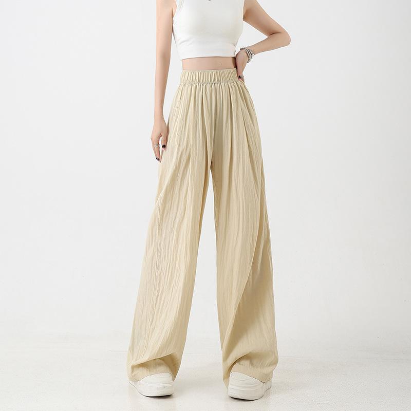 Non-shrinking Cotton Yamamoto Pants Women's Spring and Summer Lazy Style Casual Quick-drying Versatile Foreign Style Light Wide-leg Pants