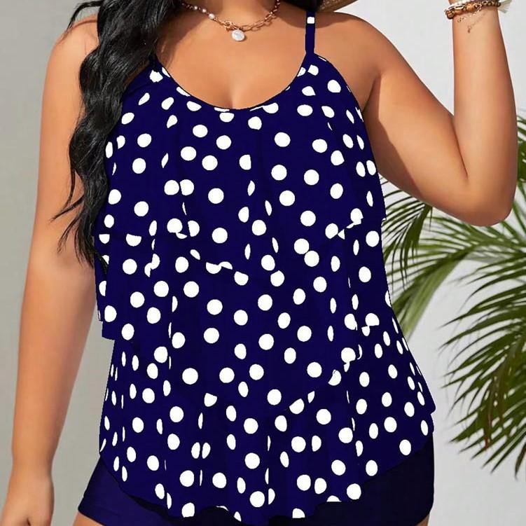 Europese en Amerikaanse stijl stippen bretels badpak dames nekband split bikini zomer strand warmwaterbron badpak