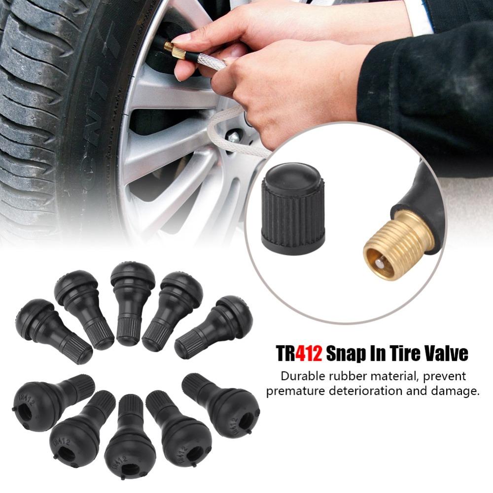 10PCS TR412 Tire Valve Stem Easy Install Tubeless Valve Stem  Tire Maintenance And Valve Replacement