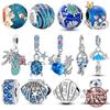 Copper Ocean Theme Turtle Octopus Seashells Charms Beads Fit Pandora Original Bracelets Diy Jewelry Making Women