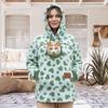 Felpa con cappuccio abbinata in pelle di agnello per uomo e donna, autunno e inverno, vestibilità ampia e casual, calda e confortevole.