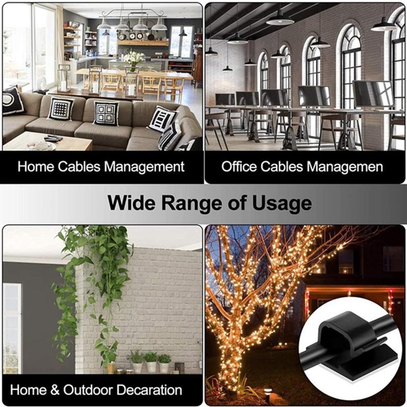 20/40 Pcs Self-adhesiv Cable Clips Wire Clips Cable Wire Management Wire Cable Holder Clamps for Car Office and Home