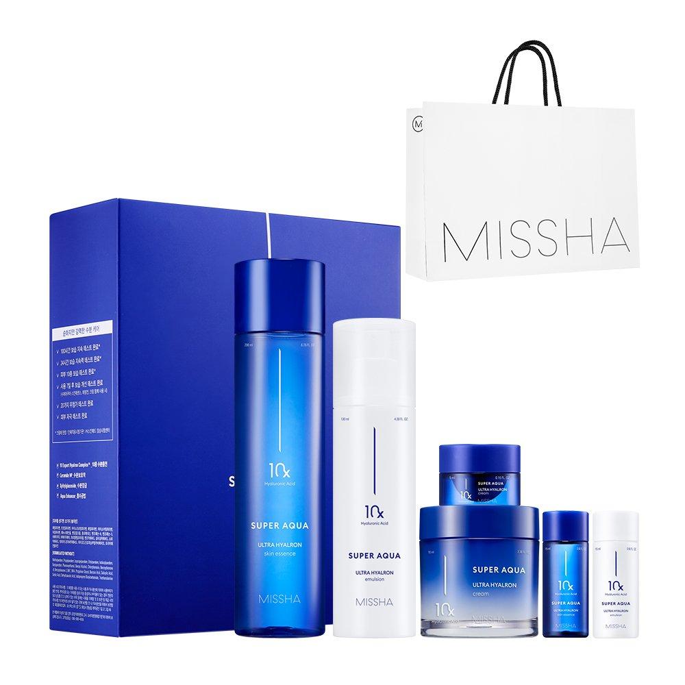 

[Missha] Super Aqua Ultra Hyalon 3-piece Special Set Skin Essence 200ml Emulsion 130ml Cream 70ml