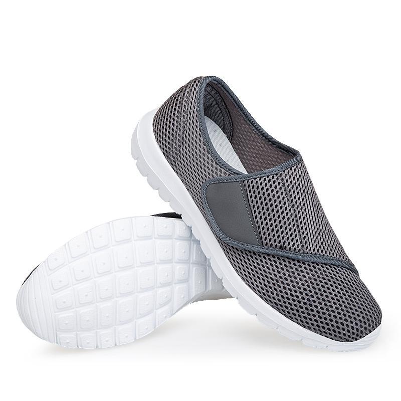 Summer elderly shoes men's and women's adjustable fattening and widening casual shoes the elderly foot swollen shoes Velcro men's and women's shoes