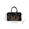 Women'S Personalized Leopard Print Tote Bag Buckle With Splicing Street Shoulder Handbag