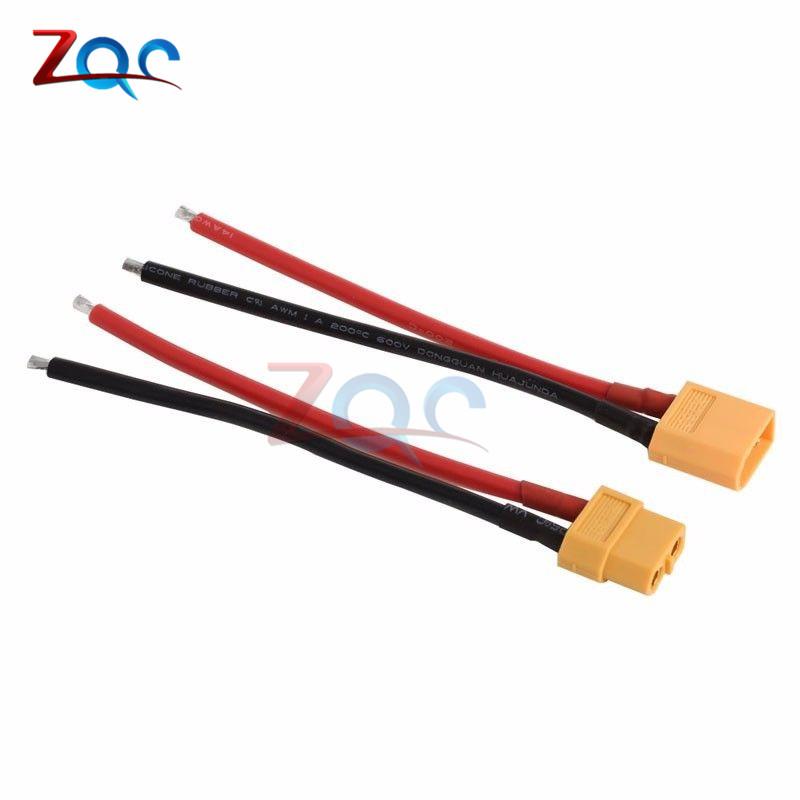 1 Set XT60 Male & Female Connector Adapter Bullet Plug with Silicon 14AWG Electrical Wire Cable for RC Lipo Battery