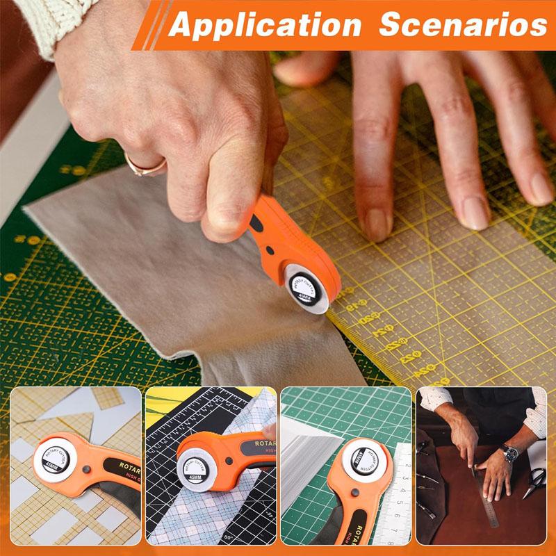 Fabric Rotary Cutter 45mm Blade Card Paper Sewing Quilting Fabric Cutting Tailor Scissors Tool Dress Clothes Making DIY Tool