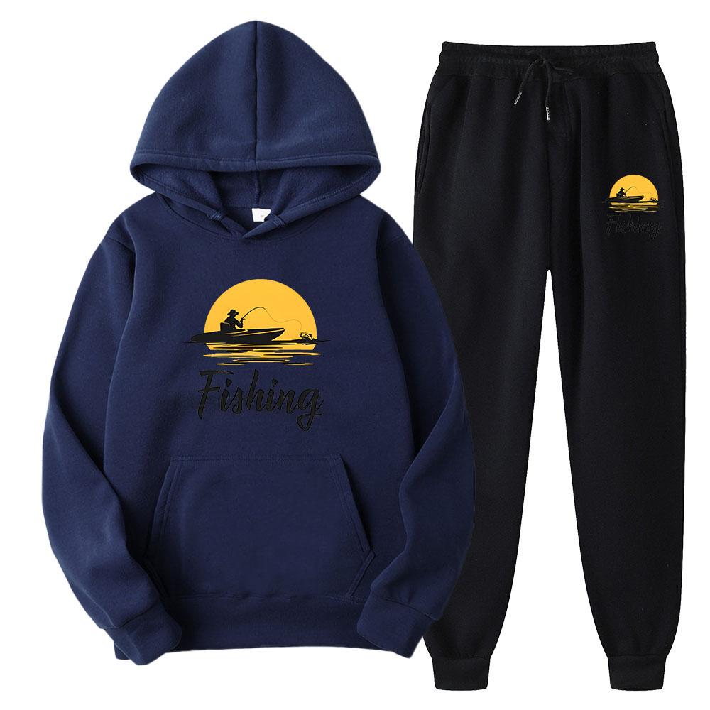 

Весенне-осенние мужские повседневные спортивные костюмы 250 г/м², толстовки и брюки, одежда оверсайз, костюмы, куртки с капюшоном XXL темно-синий