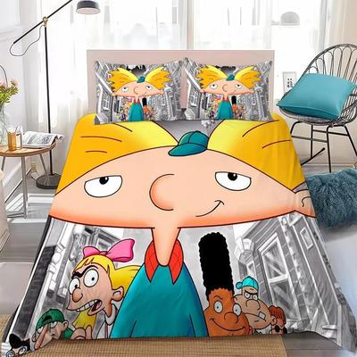 Exquisite Hey Cartoon A-Arnold Bedding Set Duvet Cover Pillowcase Single/Double/Queen Large Size Adult Boys Girl Gift 3 Set