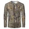 Camouflage Hunting T-Shirt Forest Print Men T Shirt Outdoor Sports Long Sleeve Trip Tactical Training Oversize Top Mens Clothing