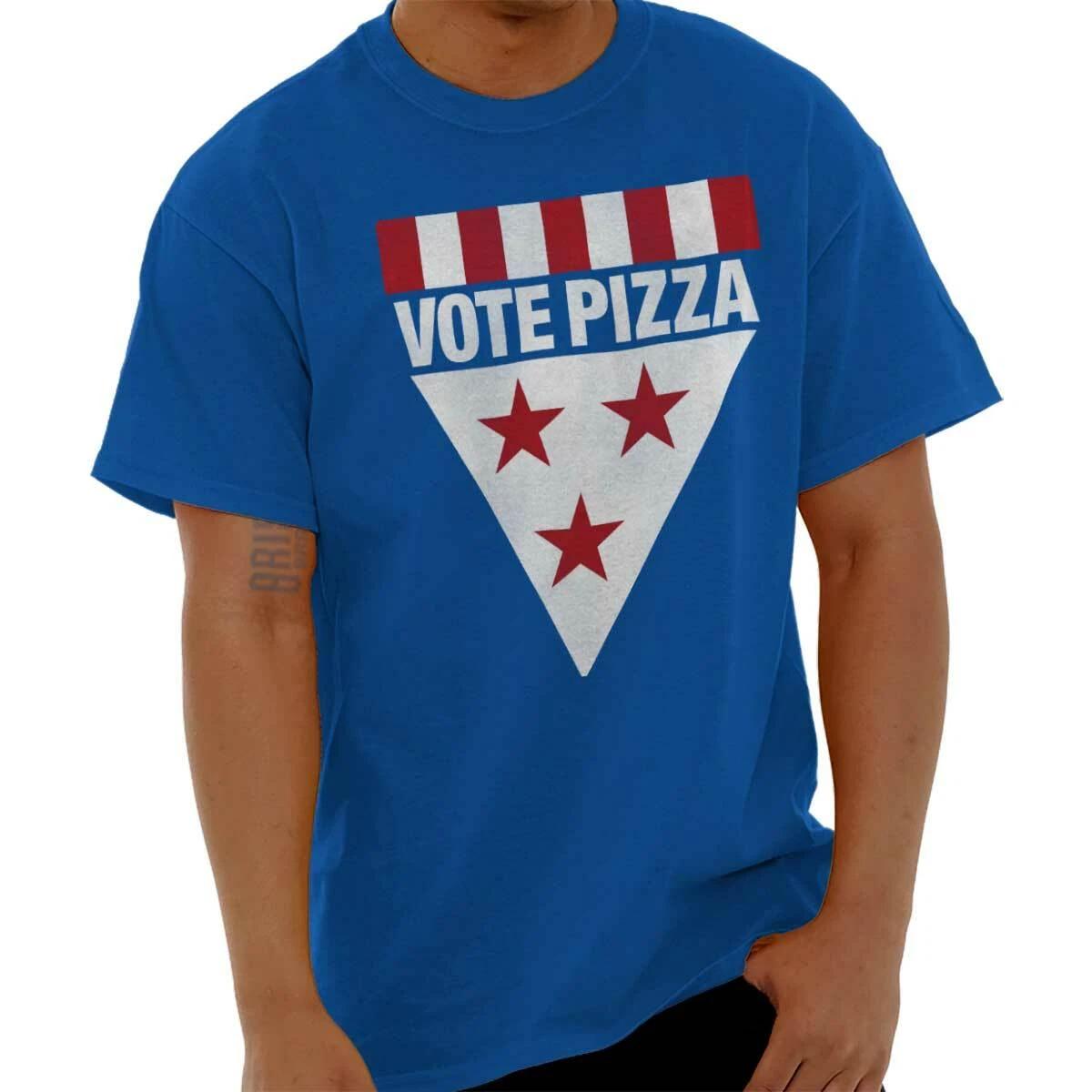 Funny Patriotic Food Vote Pizza Sarcasm Joke Womens or Mens Crewneck T Shirt Tee XXXXL