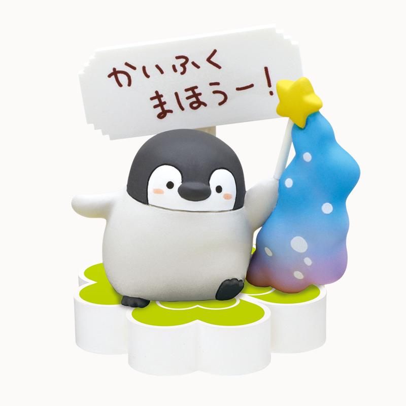 Apanese Genuine Positive Energy Penguin Illustrator Works Vitality Slogan Warm Heart Lines Gacha Figure Toys