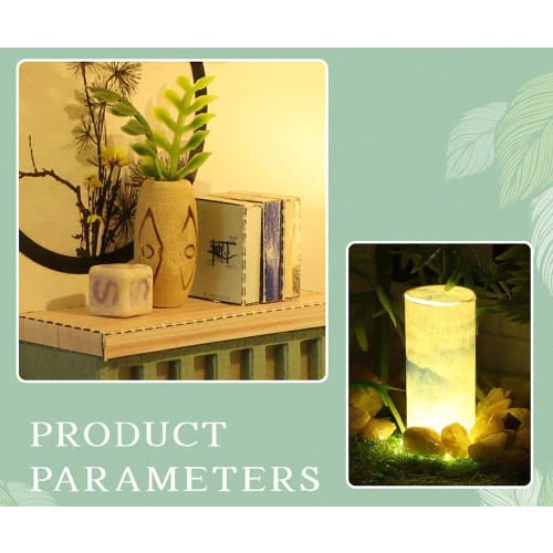 Moin moin miniatura domku dla lalek w skali 1/24, ręcznie robiony zestaw do samodzielnego montażu, przedstawiający dom wypełniony kwiatami, przypominający malarstwo tuszem, instrukcje w języku angielskim, LED li