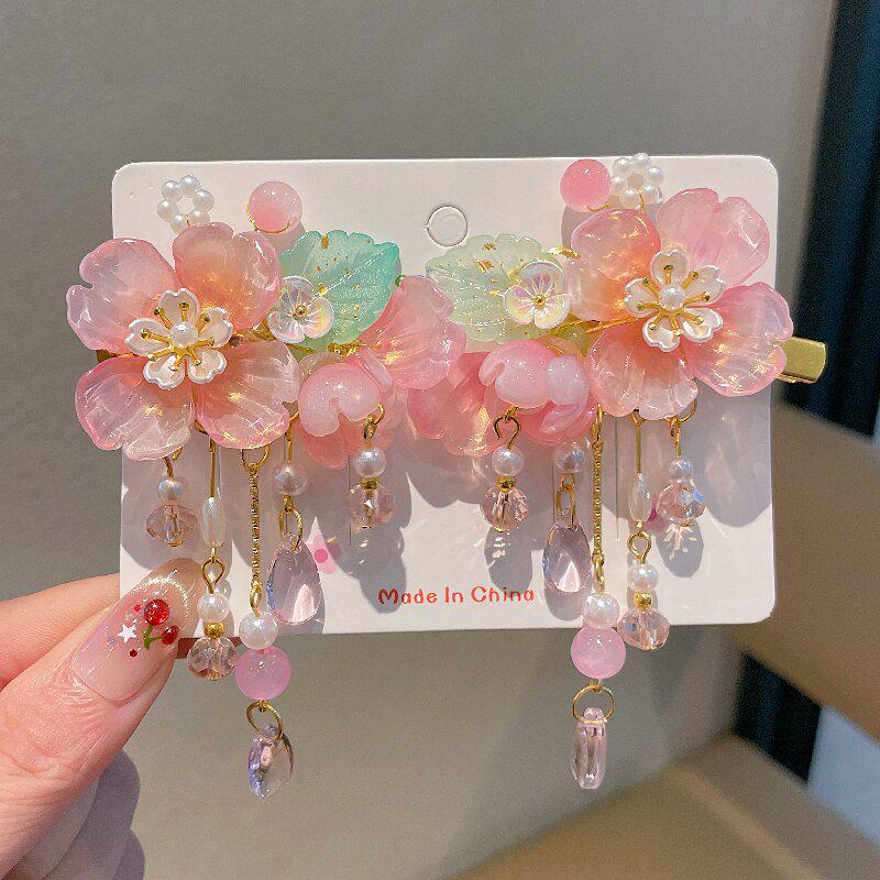 Children's Hanfu Hair Clips: Cute Ancient Style Hairpins with Tassels for Girls