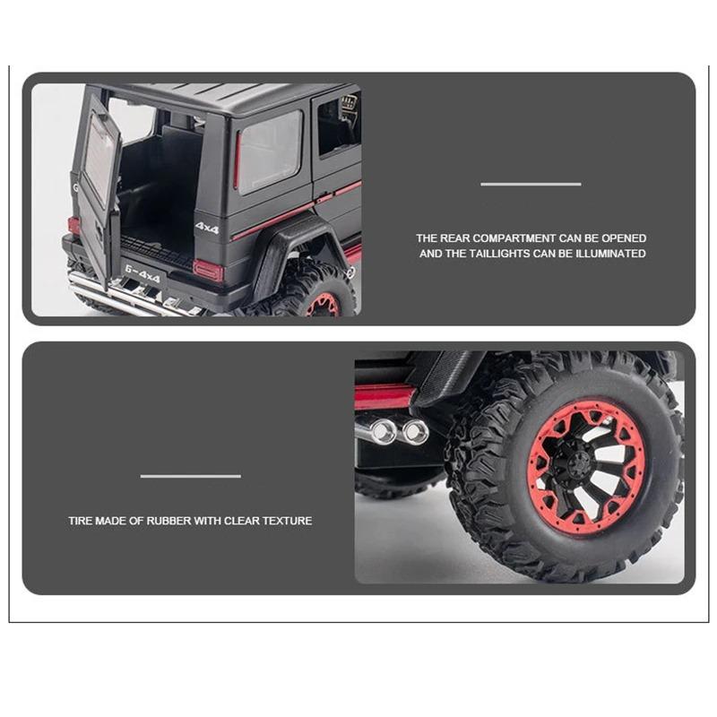 1/24 BENZ G500 4x4 Tyre Alloy Car Model Diecasts Metal Toy Off-road Vehicles Car Model High Simulation Sound and Light Kids Gifts