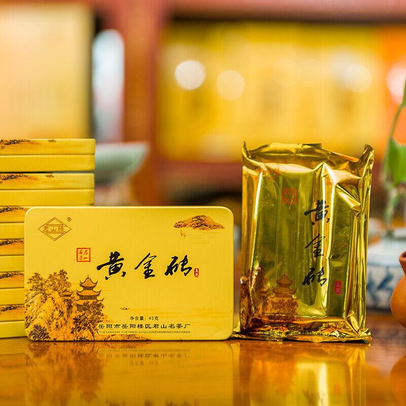 Jun Shan Huang Cha China Té Amarillo Mini Ladrillo de Oro Prensado Maojian 45g Caja