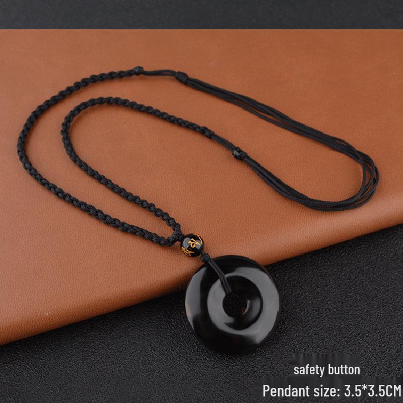 Obsidian Pixiu Pendant Necklace for Men and Women - Attract Wealth and Good Luck with Crystal Accessories