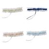Elegant Rose Flower Garter with Bowknot Adjustable Lace Leg Band for Women Holiday Wedding Dress Outfits