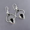 Black Onyx Gemstone Silver Jewelry, 925 Sterling Silver Earrings, Handmade Designer Onyx Earrings Gift For Catholics
