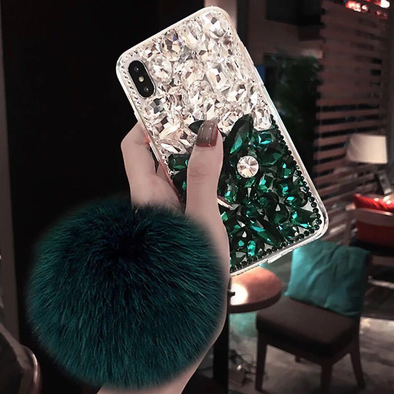 Applicable To Apple 15Plus Mobile Phone Case Tide Rhinestone Iphone16 Hairball 17 Creative Max Women'S 11Pro Tide