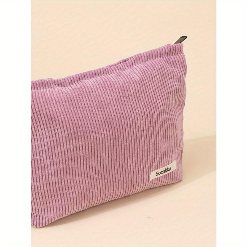 Letter Patch Makeup Bag Pouch Skincare Toiletry Packing Bag Travel Essentials Organizer Lip Oil Nail Polish Travel Toiletry Storage Zipper