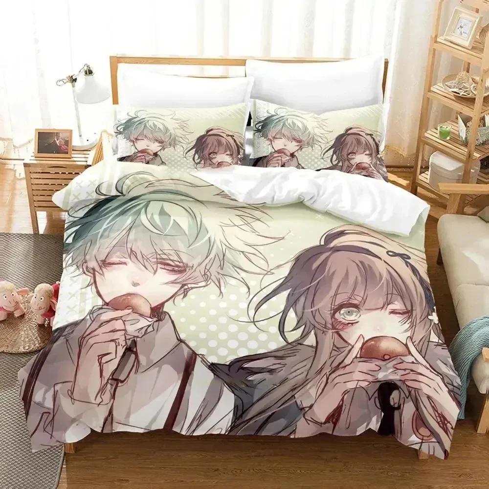 3D Print Anime Game Collar X Malice Bedding Set Printed With Pillowcase Bed Duvet Cover Soft Single Double Queen Super King Size